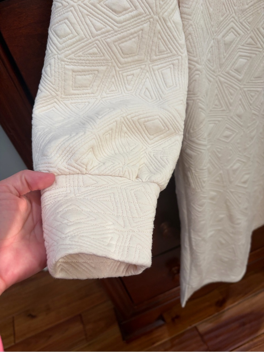 THML Cream Textured Ruffle-Neck Dress - Picture 4 of 9